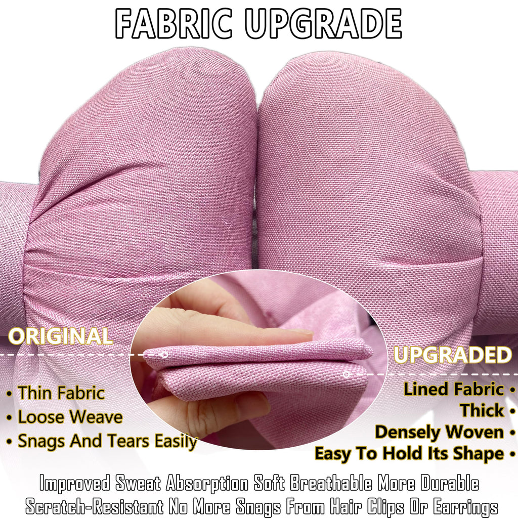 UINSUE 2PCS Chic Car Headrests with Bow-Shaped Cotton Linen Bowknot Neck Pillows for Cozy Road Trip & Cute Interior Decoration (Black)