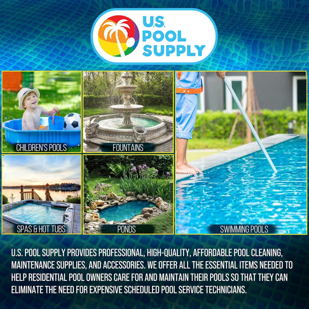 U.S. Pool Supply Above Ground Pool Hose Replacement - 1.25" Diameter x 59" Long, Pack of 3 | Premium White Filter Pump Hoses with 6 Metal Clamps for Intex Pumps
