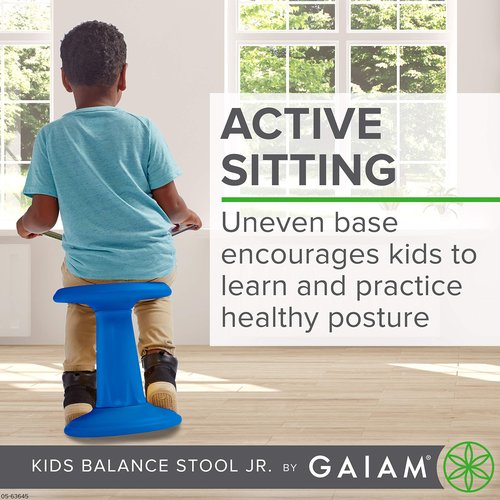 Gaiam Kids Wobble Stool Desk Chair - Alternative Flexible Seating Balance Wiggle Chair | ADHD Sensory Fidget Core Rocker Seat, Elementary School Classroom Furniture for Student, Toddler, Ages 5-8, PP