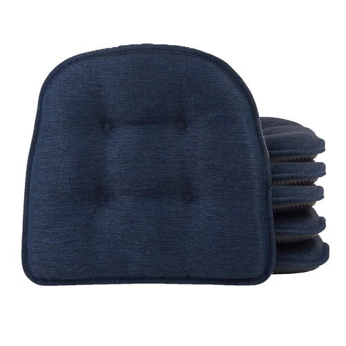 Non-Slip Chair Cushions, Assembled in USA, U-Shaped Skid-Proof Seat Pads for Dining Room, Kitchen, Office, 15"x16"