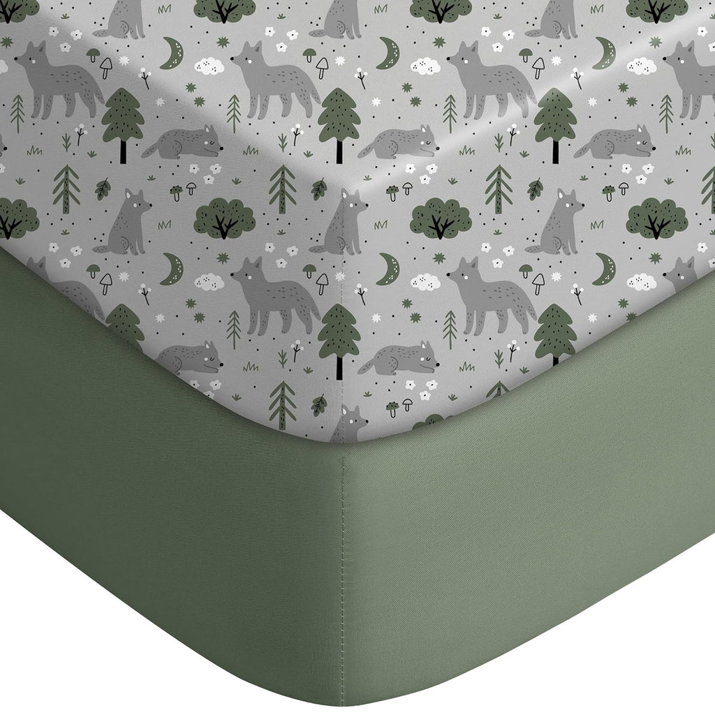 Yoofoss Fitted Baby Crib Sheets - Super Soft Microfiber 2-Pack for Standard Crib & Toddler Mattress | 28x52x8in (Fox)