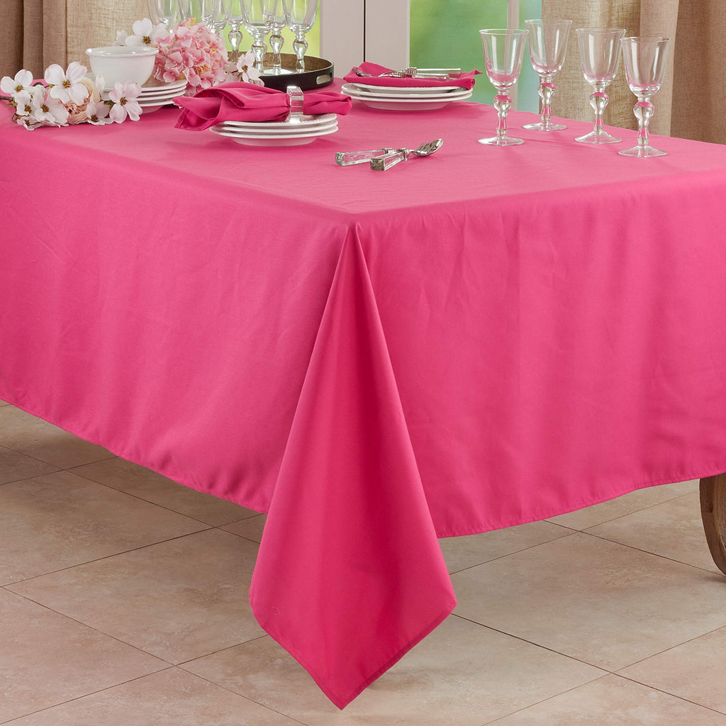 SARO LIFESTYLE Collection Casual Design Everyday Tablecloth, 65" x 160", Fuchsia