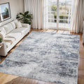 Skiennix 6x9 Area Rug - Washable Abstract Design for Living Room, Dining Room & Bedroom - Non-Slip Blue Grey