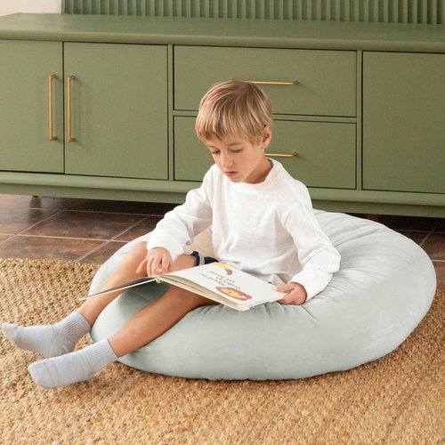 Ashton Modern Large Floor Cushion for Kids - 32 inch Soft Blue Round Floor Pillow for Kids Classroom Pillows, Throw Pillow, Decorative Round Pillows, Lounger Reading Nook