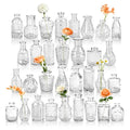 Der Rose Glass Bud Vases Set of 32 Small Clear Flower Vases for Rustic Wedding Centerpieces Table Decorations and Home Office Decor(Clear)