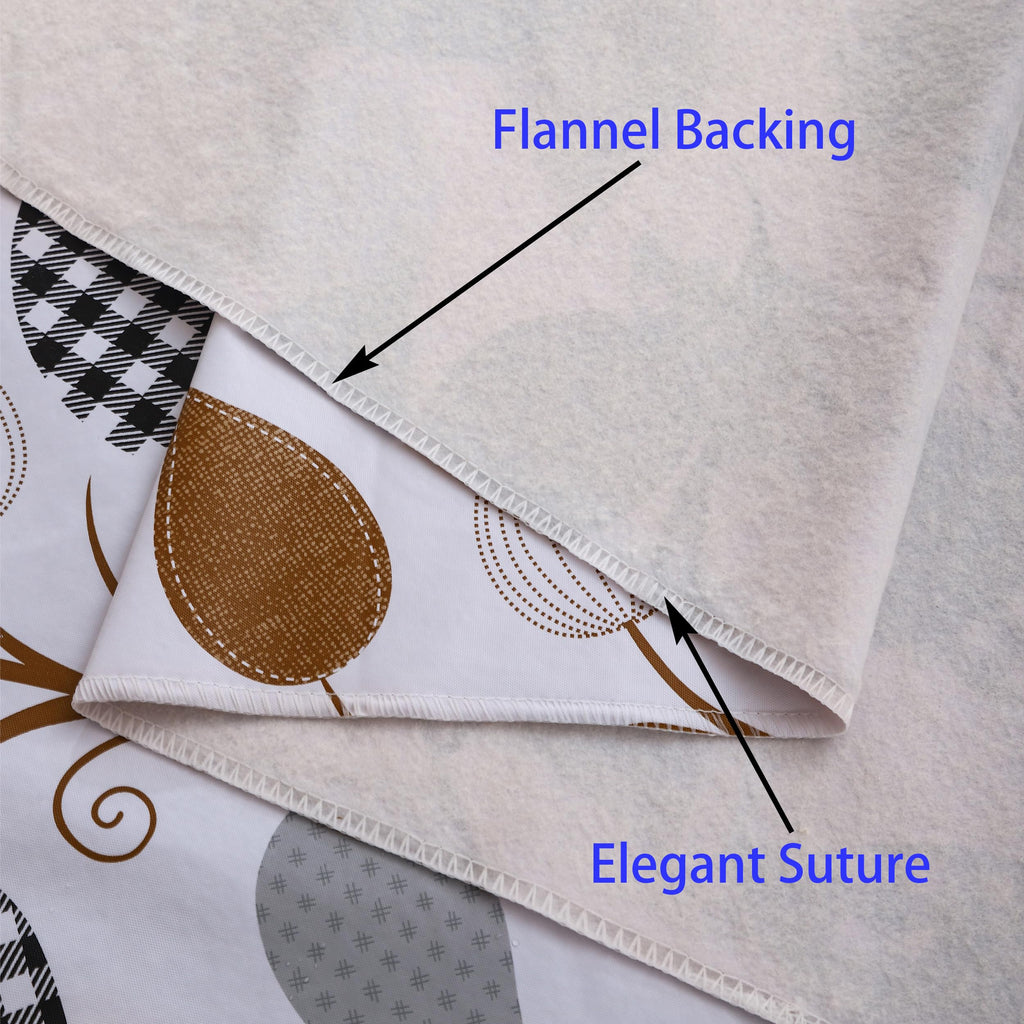 HRNJJYP Heavy Duty Vinyl Tablecloth with Flannel Backing Waterproof Oil-Proof Plastic Table Cloth Stain-Resistant Wipeable Rectangle or Square Table Cover for Dining, Camping (Leaves, 52X70 Inch)