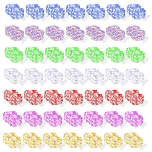 Hogg 12 Pack LED Fairy Lights - 7 ft, Centerpiece Table Decorations for Party, Small LED Lights Battery Operated, Center Pieces Decoration for Table, Battery Powered Firefly Fairylights, Warm White