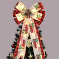 Regine Switzerland Christmas Tree Topper Bow - 30 LED Lights, Large 13”x25” Red Black Buffalo Plaid Design