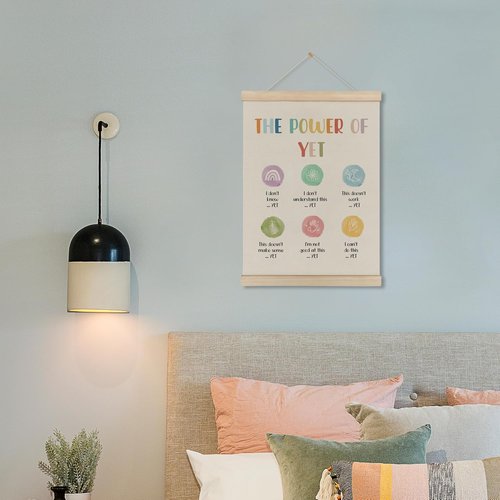 HRQKO Growth Mindset Poster Hanger Frame - Inspiring Mental Health Wall Art | 12x16 Inch for Therapy Offices