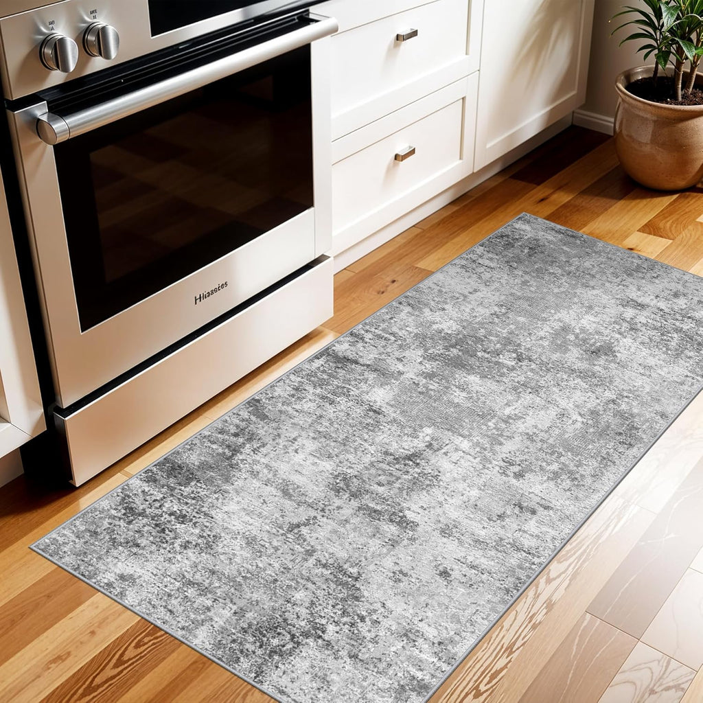 Skiennix Washable Hallway Runner Rug - Ultra Soft, Stain Resistant, Non-Slip | 2x5, Grey