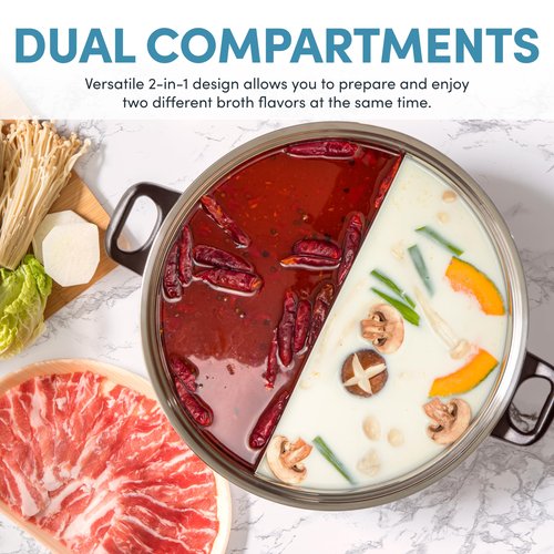 Aroma Housewares ASP-610 Dual-Sided Shabu Hot Pot, 5Qt, Stainless Steel Aroma Housewares 3 Uncooked/6 Cups Cooked Rice Cooker, Steamer, Multicooker, 2-6 cups, Black