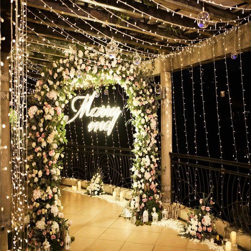 Geanmoki 306 LED Window Curtain String Lights - Perfect for Weddings & Home Decor | Indoor/Outdoor Use