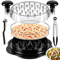 Haarshe Upgraded 5-in-1 Large Chicken Shredder with Cleaning Brush & Tong 10'' Pro Chicken Shredder Tool Twist Large Stable Anti-Slip Ergonomic Handle Removable Tray Dishwasher Safe, BPA Free