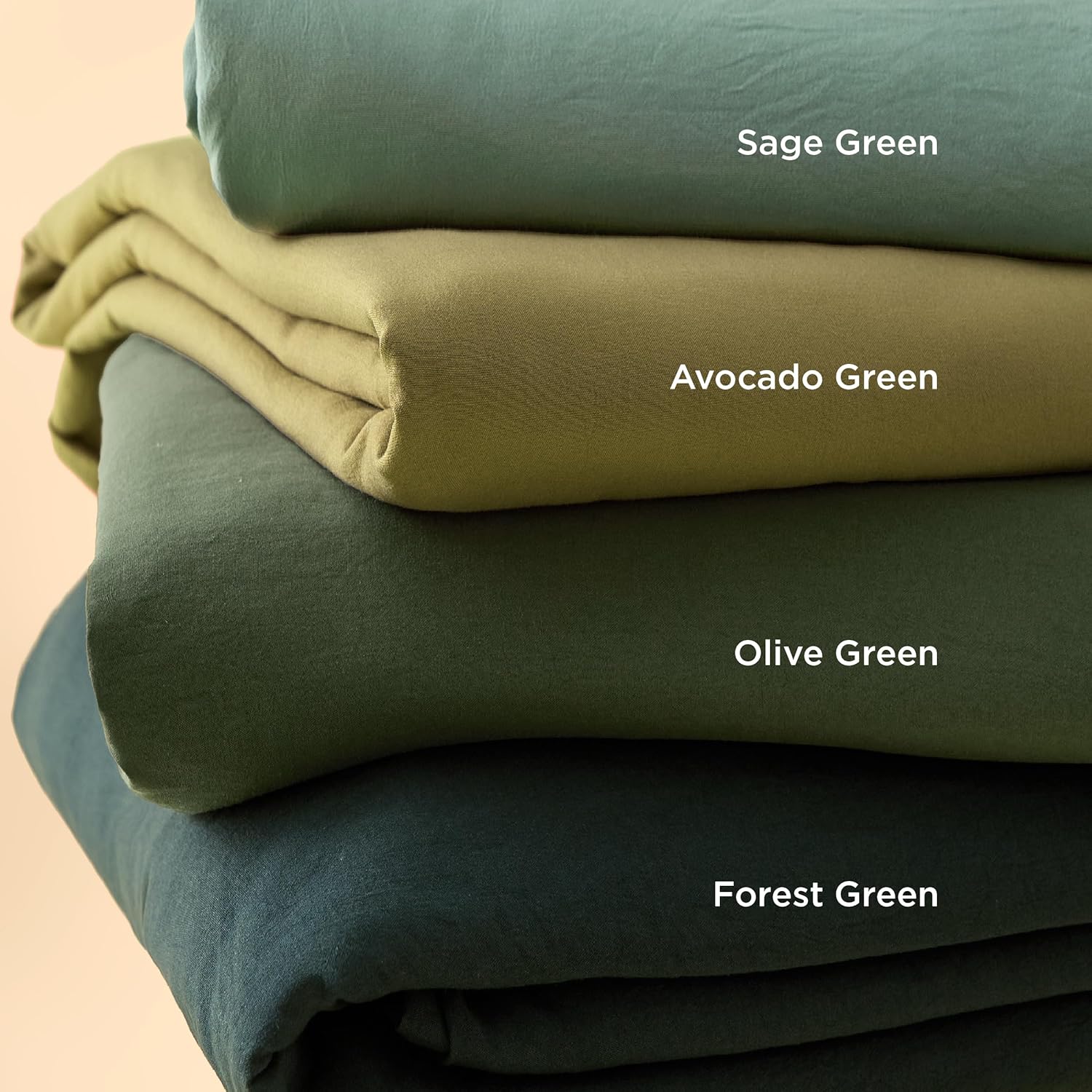 Bedsure Oversized King Duvet Cover Set - Forest Green Extra Soft Prewashed Cotton-Like Polyester, 3 Pieces (120''x98'') with Zipper Closure & 2 Pillow Shams