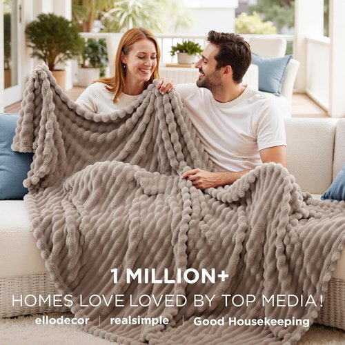 Bedsure GentleSoft Light Brown Full Blanket - Cozy Soft Fleece Throw for Couch, 84x90 Inches