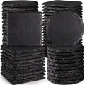 60 PCS Glossy Black Slate Coasters for Laser Engraving, MAPRIAL 2026 Upgrade 4 Inch 30 PCS Square, 30P Round Stone Drinks Coaster Bulk, Laser Blanks Material for Engraver, DIY, Gifts, Wedding