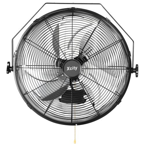 Xcity 18 Inch Metal Wall Mounted Fan, Max 4200 CFM High Velocity Industrial Fan with 3 Speeds & 360°Adjustable Tilt for Warehouse, Workshop, Greenhouse, Commercial