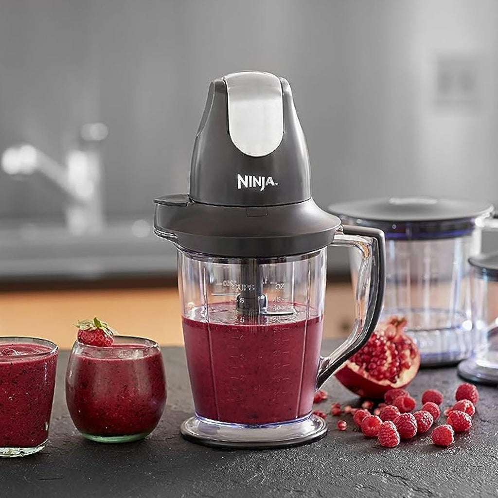 Ninja QB1004 Blender - 450-Watt Food Processor with 48oz Pitcher & 16oz Chopper Bowl | Black