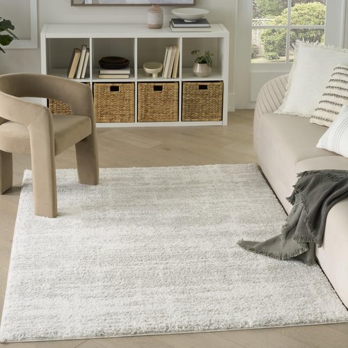 Nourison Home Modern Shag Ivory Grey 5'3" x 7' Area Rug - Easy Clean, Non Shedding, Bed Room, Living Room, Dining Room, Kitchen (5' x 7')