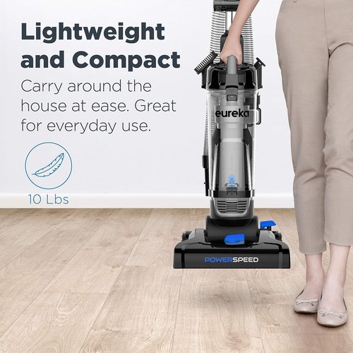 Eureka PowerSpeed Lightweight Upright Vacuum Cleaner - Powerful Bagless Design for Carpet & Hard Floors | NEU181A, Blue