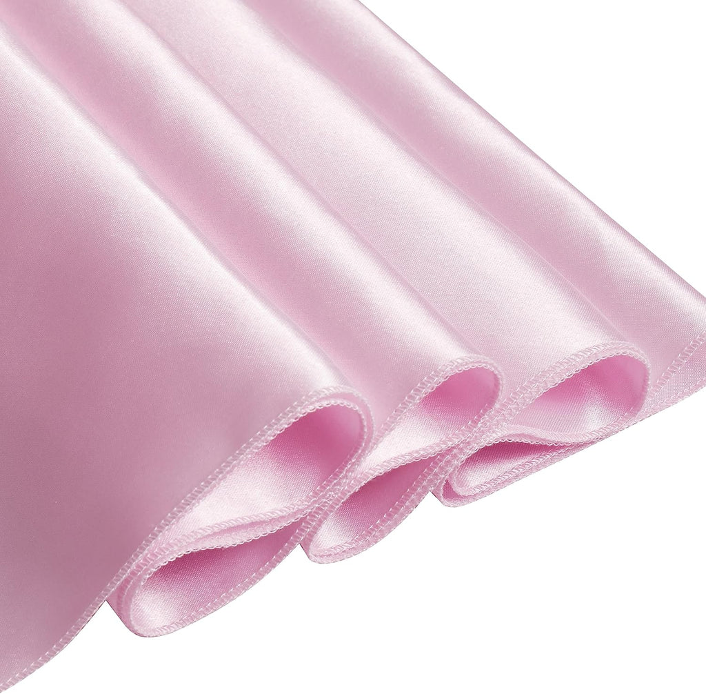 Skiennix Pink Satin Chair Sashes - Elegant Bows for Weddings & Events | 6 x 108 Inch