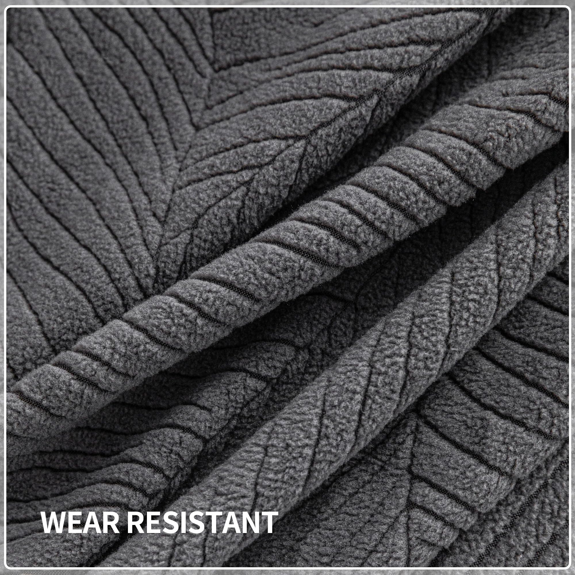 QIANMEW Couch Covers for Sectional Sofa, Washable Stretch Soft Sofa Cushion Covers L Shape Sofa Slipcovers Anti Slip Furniture Decor Protector for Pets (2 Seaters Covers,Dark Gray)
