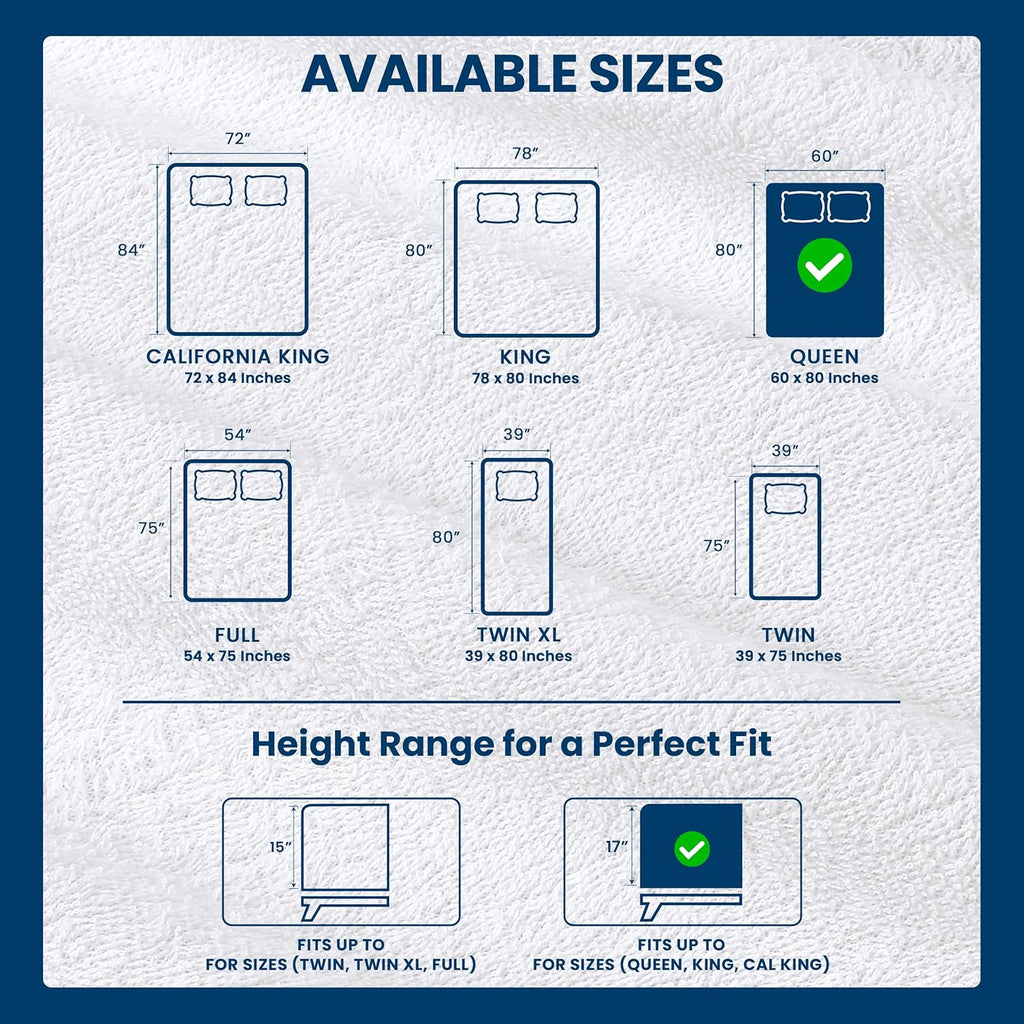 Utopia Bedding Queen Size Waterproof Mattress Protector - Soft Terry Cover with Deep Pockets (White)