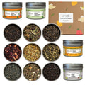 Heavenly Tea Leaves Organic 9 Loose Leaf Tea Sampler Gift Set (Approx. 90 Cups) | Assortment of Black Tea, Green Tea, Herbal Tea | High to No Caffeine | Great Hot or Iced | Premium Assorted Gift Box