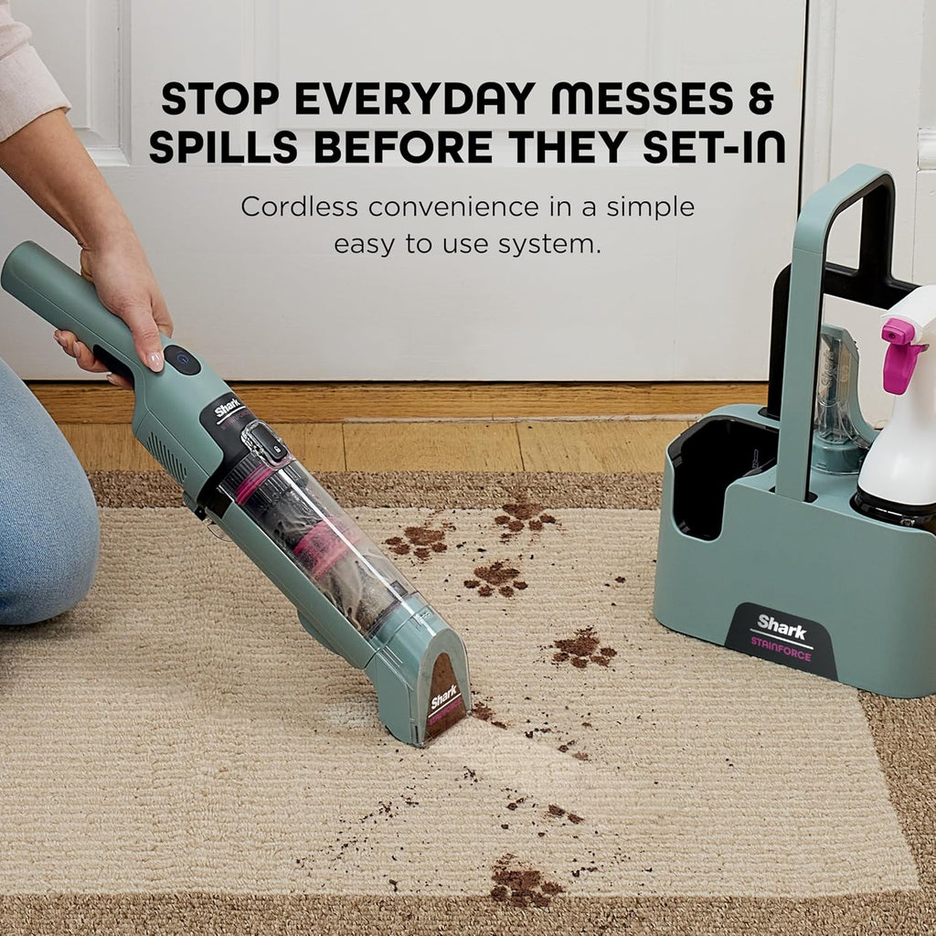 Shark StainForce Portable Spot & Odor Remover System - Cordless with Accessories & Storage Caddy