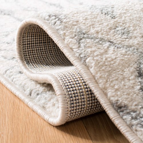 SAFAVIEH Tulum Collection Area Rug - 5'3" x 7'6", Ivory & Grey, Moroccan Boho Distressed Design, Non-Shedding & Easy to Clean, Ideal for Living Room, Bedroom, Dining Space (TUL270A)