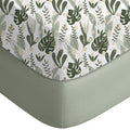 Yoofoss Fitted Baby Crib Sheets - Super Soft Microfiber 2-Pack for Standard Crib & Toddler Mattress | 28x52x8in Green & Banana Leaves