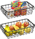 SimpleHouseware 2 Pack Stackable Single Wire Basket, (8.9 x 15.5 x 4.3 in)