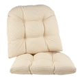 Klear Vu Saturn Non-Slip Seat Cushion, Assembled in The USA, Button-Tufted Pillow for Dining, Office, or Rocking Chair, Durable Fabric Cover, 18" x 20" x 3", Set of 2, Natural