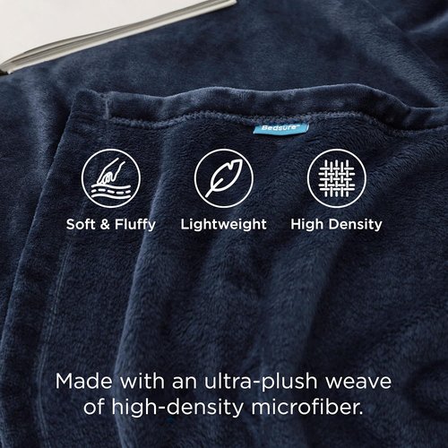 Bedsure GentleSoft Fleece Blanket - Cozy Navy Blue California King Size, 102x96 Inches for Ultimate Comfort