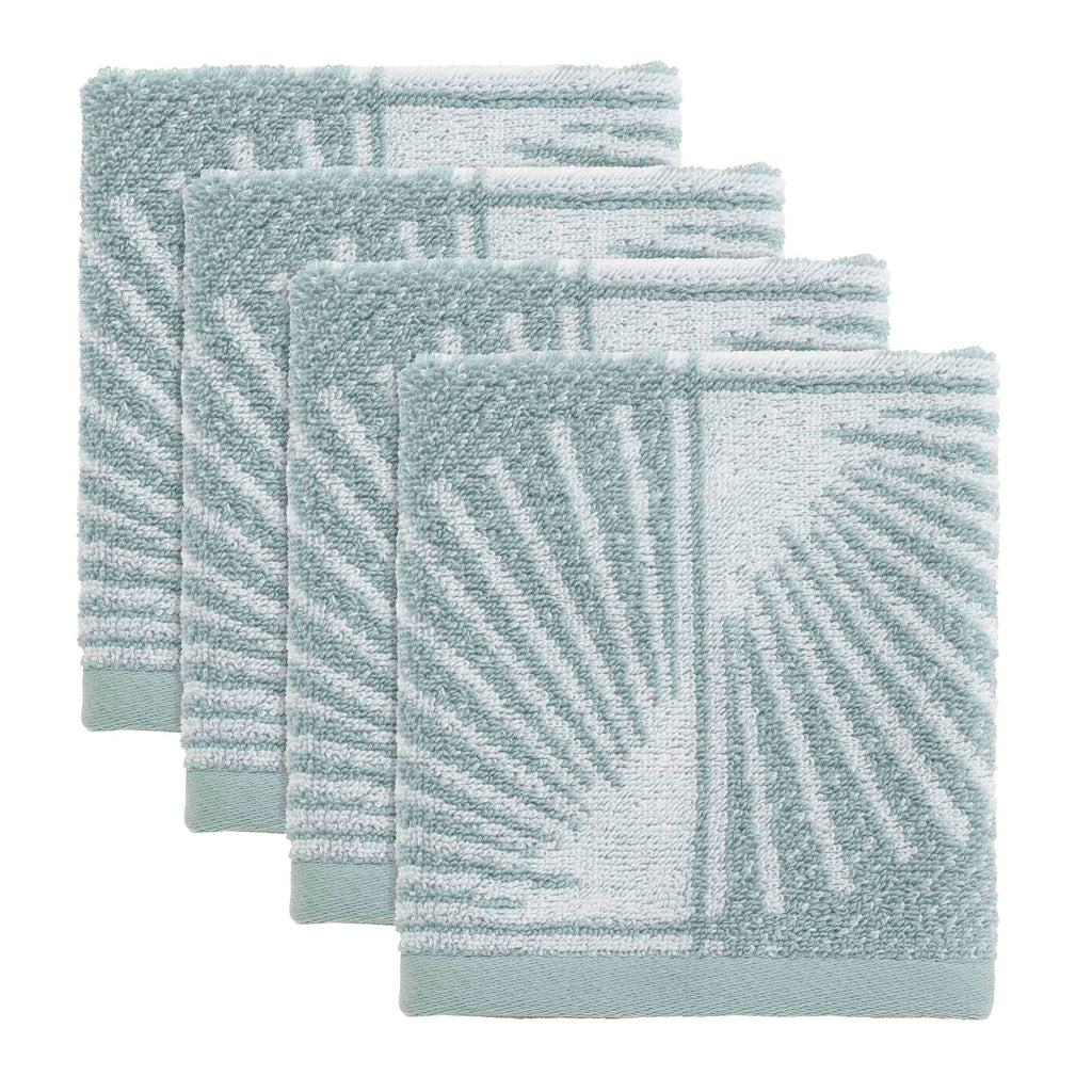 Nicole Miller - Washcloths, Soft & Absorbent Cotton, Dorm Room Essentials, Set of 4 (Kendall Collection, Oasis)