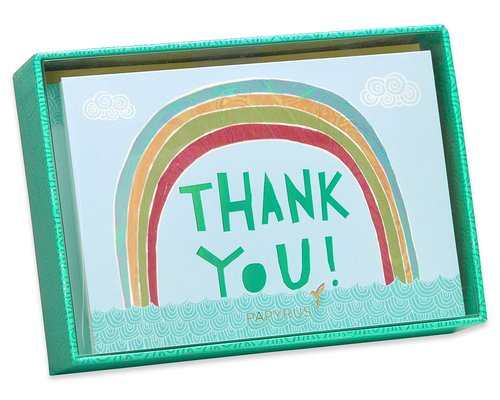 Papyrus Thank You Cards with Envelopes, Rainbow (12-Count)