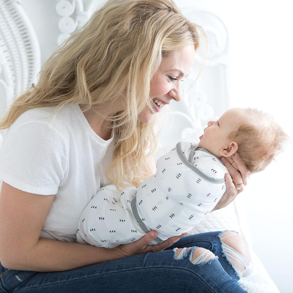 SwaddleDesigns 6-Way Omni Swaddle Sack - Arms Up Design for Newborns | Calms Startle Reflex, Improves Sleep, Small (0-3 Mo, 6-12 lbs), Heathered Butterum