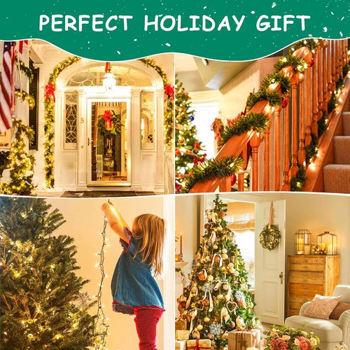 HEYFUNi Clear Christmas Lights - 50 Count 13 Feet Mini String Lights for Indoor/Outdoor Holiday Decor | Green Wire