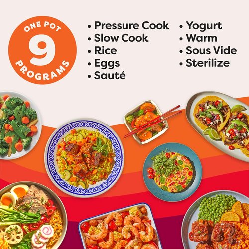Instant Pot 8-Quart Electric Pressure Cooker - Whisper Quiet 9-in-1 Multi-Function with App & Recipes