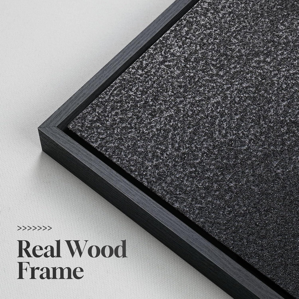 Skiennix 3D Wood Textured Black & White Wall Art Set - Modern Abstract Geometric Paintings for Home Decor