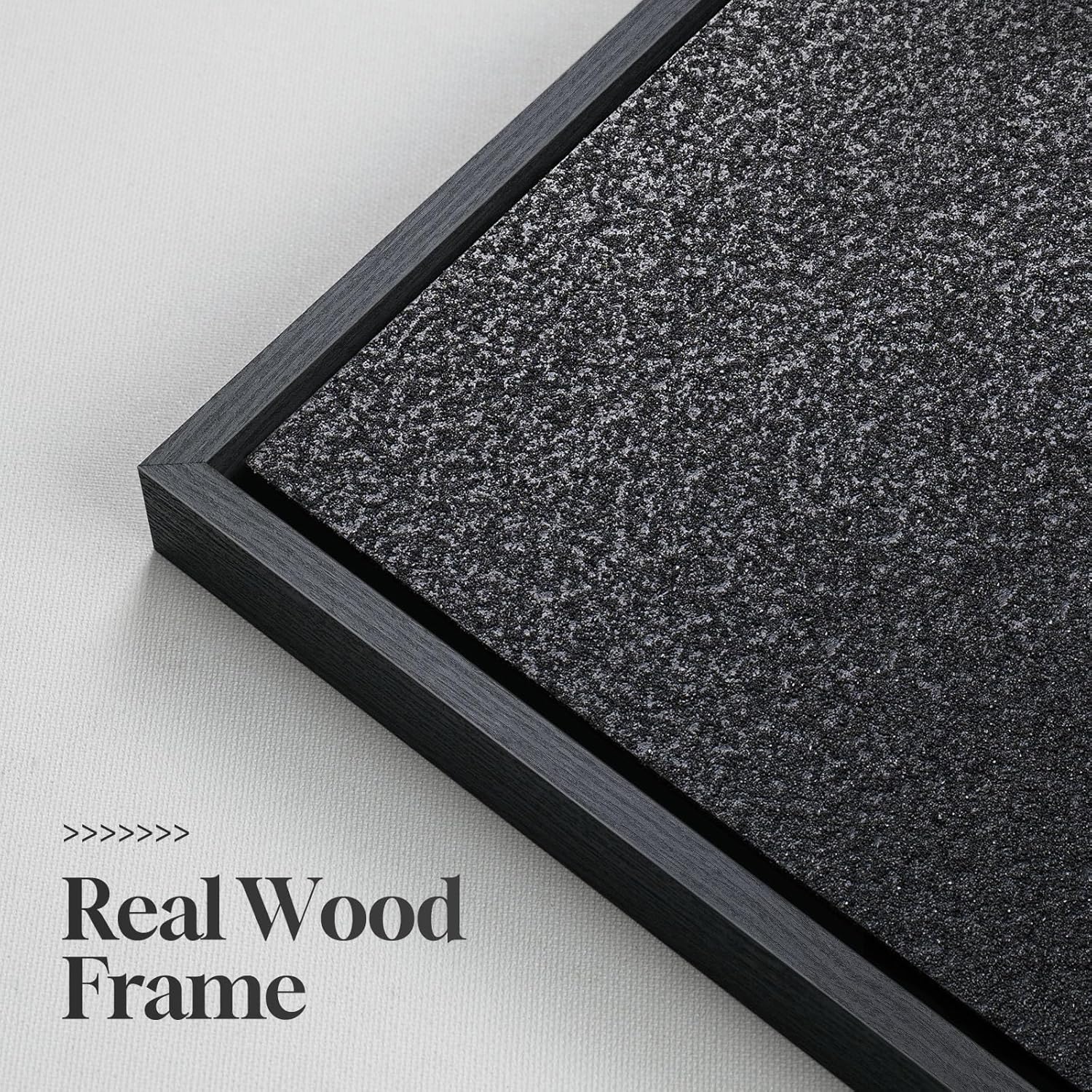 Skiennix 3D Wood Textured Black & White Wall Art Set - Modern Abstract Geometric Paintings for Home Decor