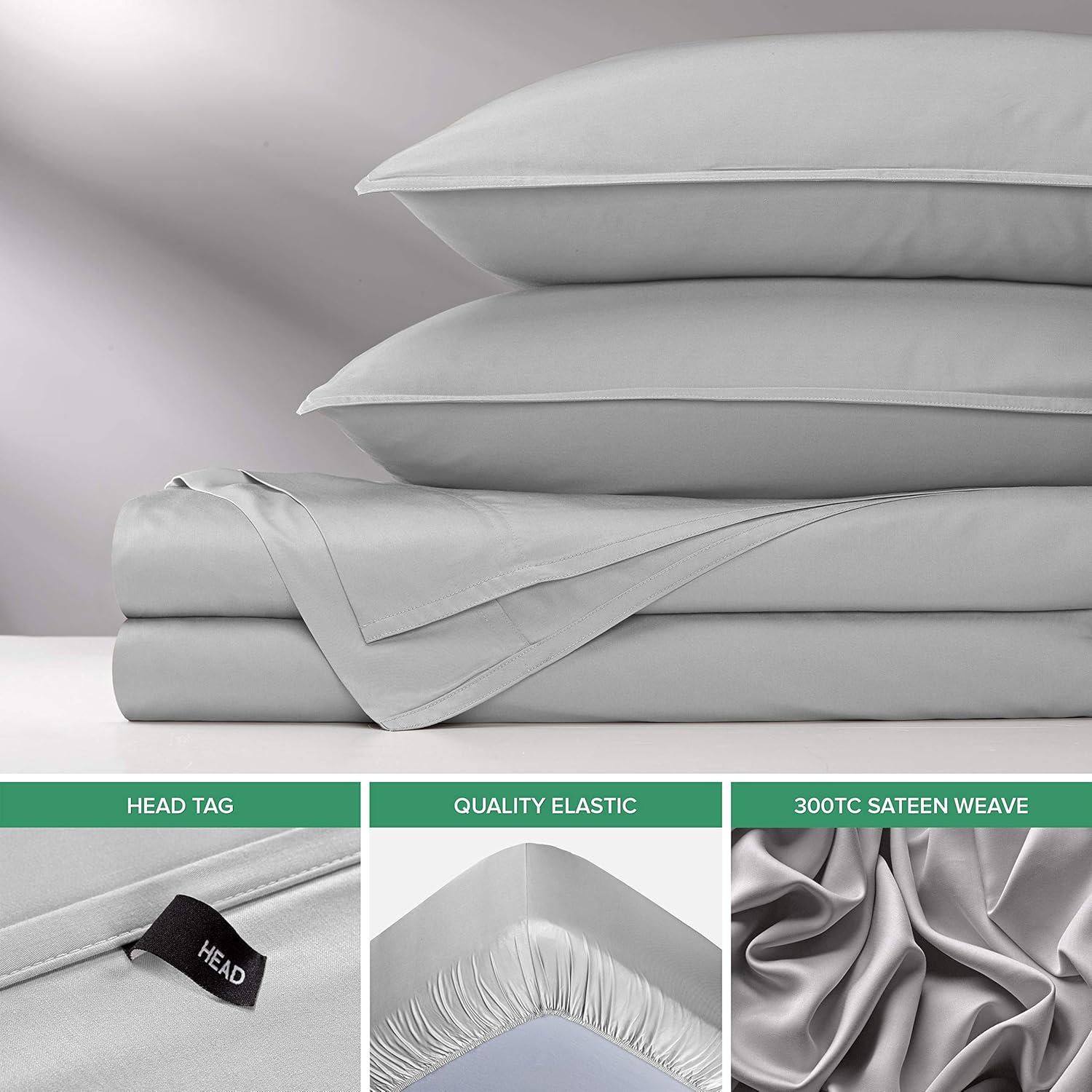 Pure Bamboo Full Bed Sheet Set - Luxuriously Soft & Cooling 100% Organic Viscose | Silver Pearl, Double Stitching