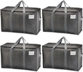 VENO Heavy Duty Moving Bags - Extra Large Storage Solution with Reinforced Handles & Strong Zippers | 4 Pack, Foldable & Reusable