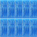 Skiennix Blue Tinsel Foil Fringe Curtains - Sparkling Wavy Backdrop for Parties & Photo Booths