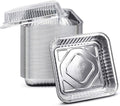 Fig & Leaf 8” x 8” Square Baking Cake Pans - Heavy-Duty Disposable Aluminum Foil Tins | 35 Pack with Plastic Dome Lids