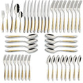 40-Piece Gold Silverware Set Stainless Steel Flatware Set Service for 8 Kitchen Cutlery Utensils Includes Knives Spoons Forks For Home Kitchen Hotel