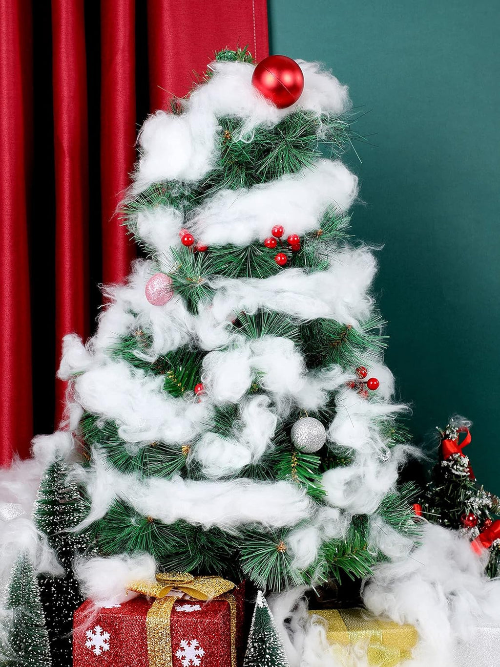 Riakrum Fake Snow Decor - Fluffy Artificial Cotton for Indoor Winter Decoration | 60g