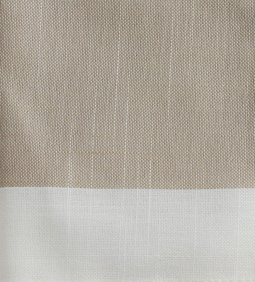 SARO LIFESTYLE Neoteric Collection 100% Polyester Tablecloth with Banded Border Design, 67"x180", Natural