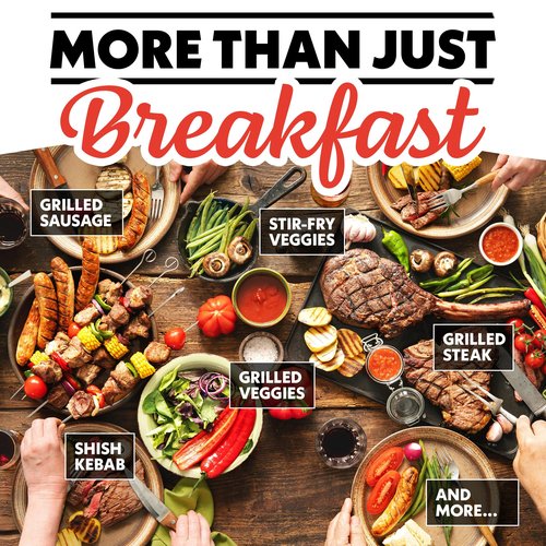 Gourmia 3-in-1 Indoor Grill & Griddle Electric Combo – Dual Independent Cooking Zones, Reversible Nonstick Ceramic Plates, XL Cooking Surface, 250–400°F Adjustable Temp, Dishwasher Safe