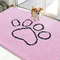 OLANLY Dog Door Mat - Absorbent Non-Slip Mud Mat for Paws | Quick Dry Chenille, 48x30, Pink